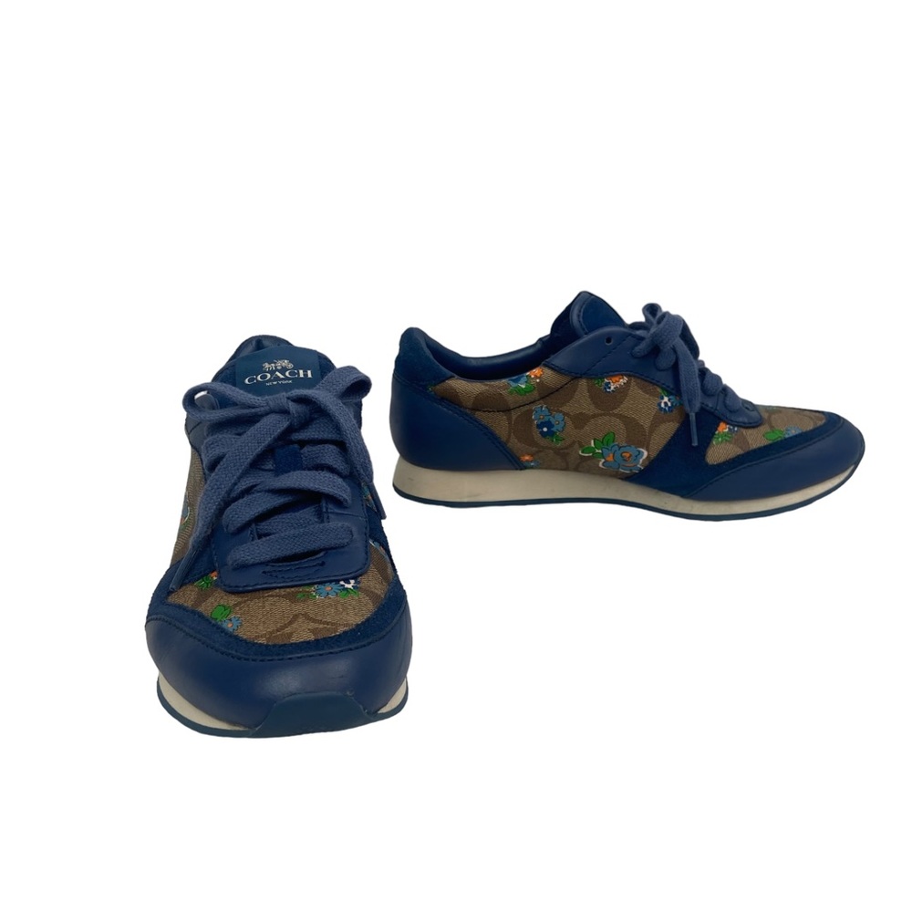 Coach Blue Floral Signature Sneakers Women’s Size 6.5B 36.5EU
